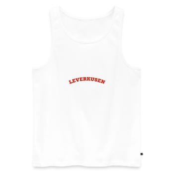 Leverkusen - Männer Premium Bio Tank Top - Weiß - Vorne - Michal (187cm)
