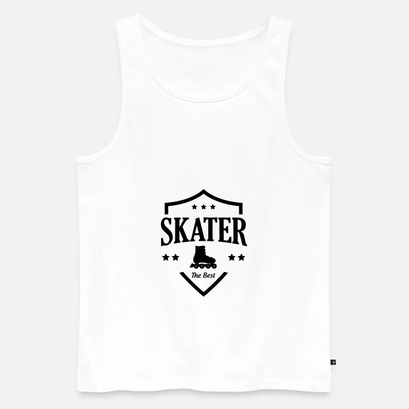 Roller Skates - Männer Premium Bio Tank Top - Weiß