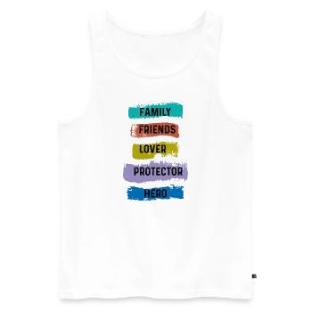 Family Friends Lover Protector Hero - Men's Premium Organic Tank Top - white - Front - AI Model Male 178 light (178cm)
