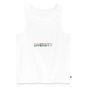 Diversity Diversity Rainbow Flag - Men's Premium Organic Tank Top - white - Front - AI Model Male 178 light (178cm)