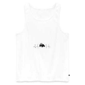 Traktor Herzschlag - Männer Premium Bio Tank Top - Weiß - Vorne - Michal (187cm)