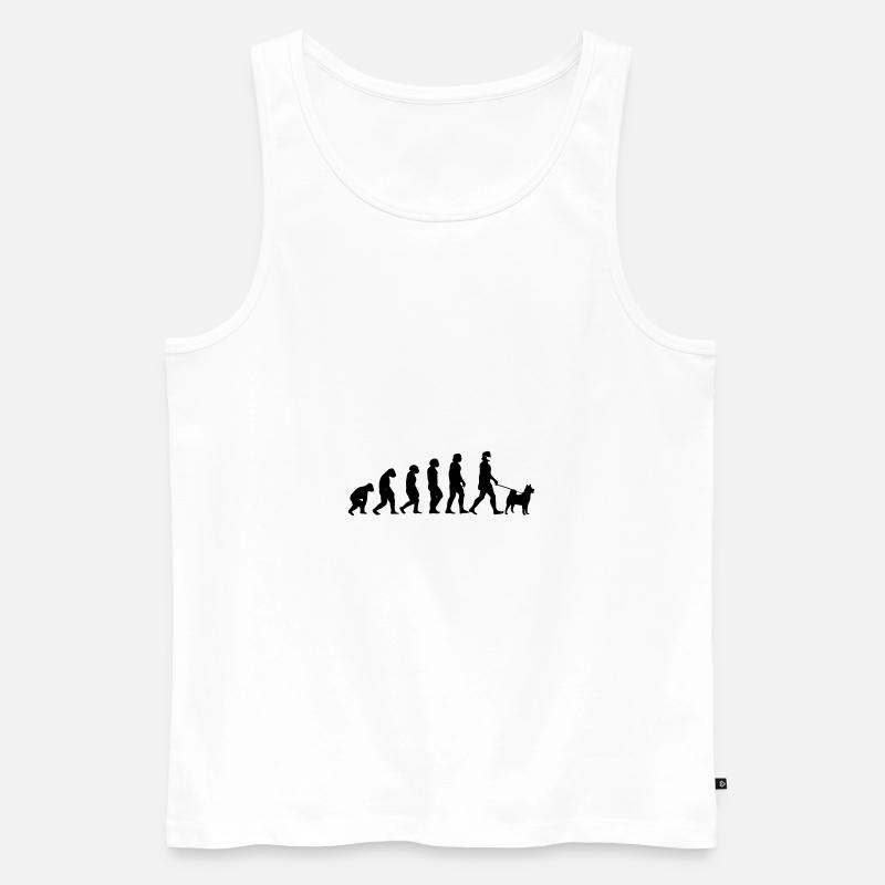 Evolution Hund - Männer Premium Bio Tank Top - Weiß