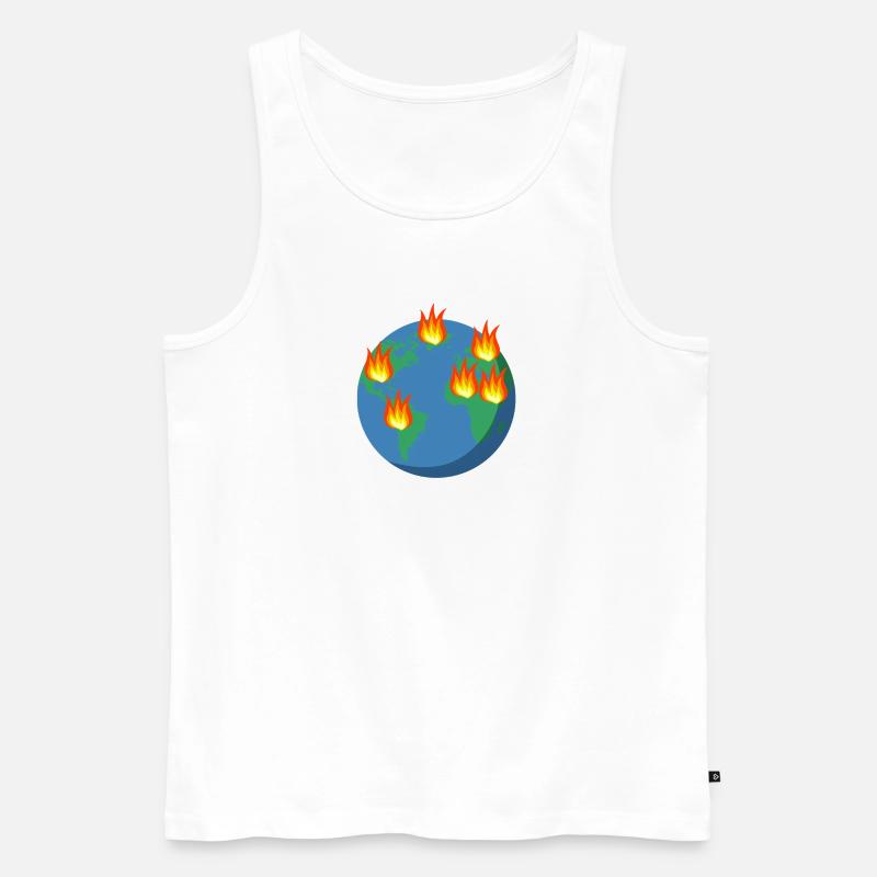 World on fire - Männer Premium Bio Tank Top - Weiß