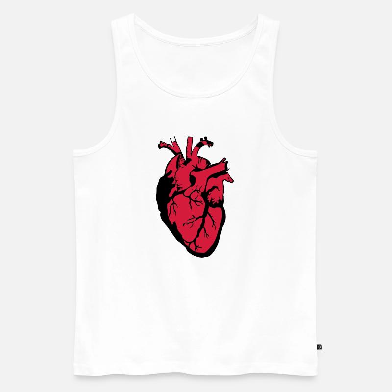 Das Herz - Männer Premium Bio Tank Top - Weiß