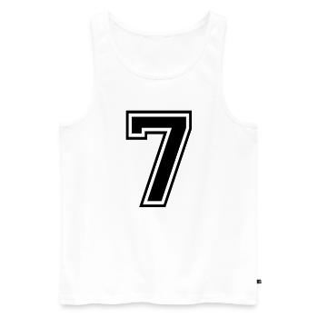 7 - Männer Premium Bio Tank Top - Weiß - Vorne - Michal (187cm)