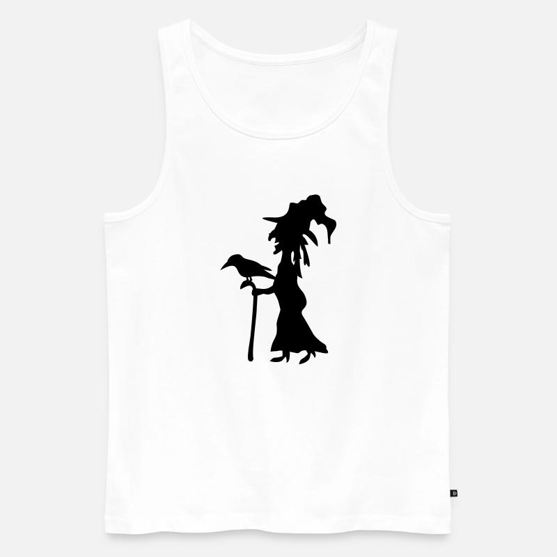 Abstrakte Hexen Silhouette - Männer Premium Bio Tank Top - Weiß