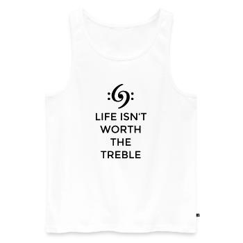 Life isn't worth the Treble Bass Design (FR) - Débardeur bio Premium Homme - blanc - Devant - Michal (187cm)
