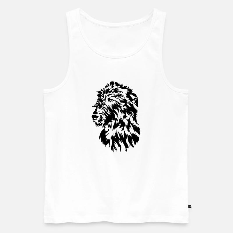 Irish Wolfhound Kopf - Männer Premium Bio Tank Top - Weiß