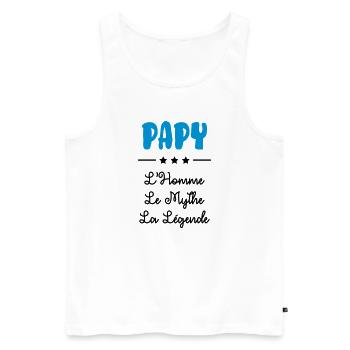 Papy Papi Grand Père Grand-Père Famille Noël - Men's Premium Organic Tank Top - white - Front - AI Model Male 178 light (178cm)
