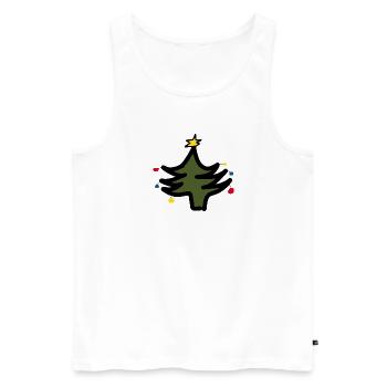 T-shirt de Noël abstrait, motif de Noël - Débardeur bio Premium Homme - blanc - Devant - Michal (187cm)