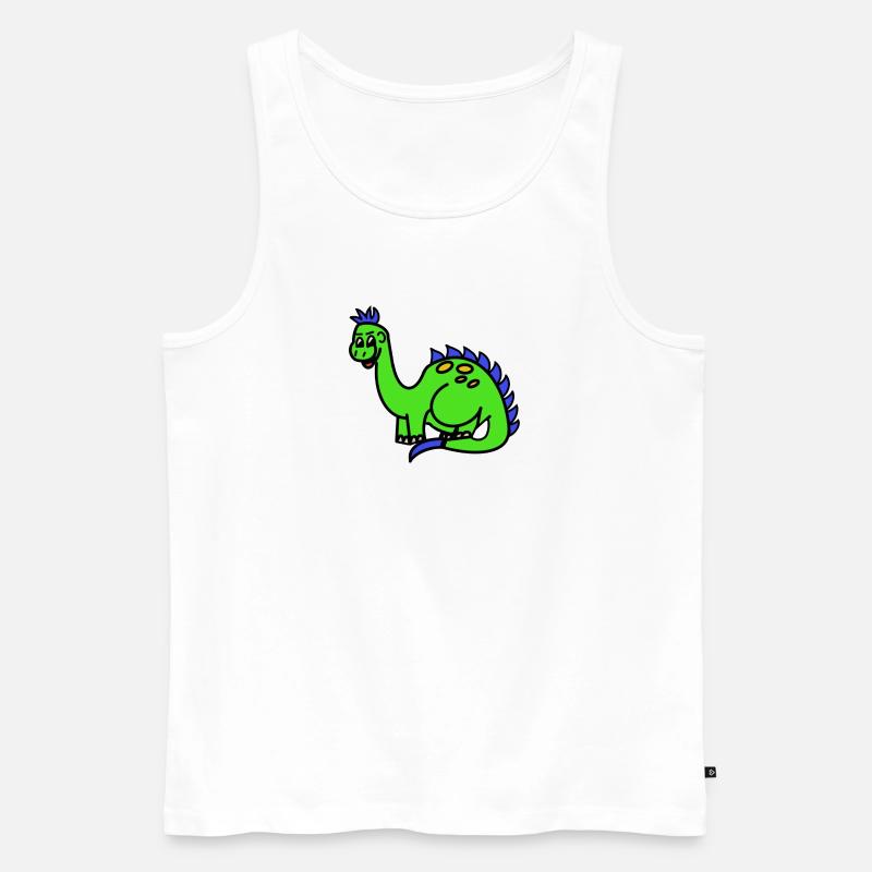 Bruno der Brontosaurier - Männer Premium Bio Tank Top - Weiß
