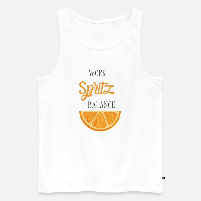 Work Spritz Balance - Männer Premium Bio Tank Top - Weiß