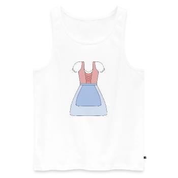 Traditionelles bayerisches Dirndl Design - Männer Premium Bio Tank Top - Weiß - Vorne - Michal (187cm)