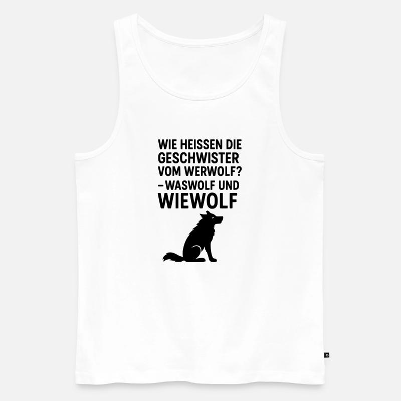 werwolf witziger spruch kinder grundschule - Männer Premium Bio Tank Top - Weiß