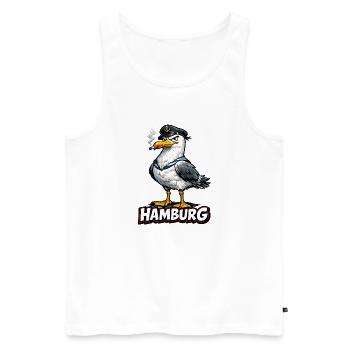 Kapitänsmöwe Hamburg - Männer Premium Bio Tank Top - Weiß - Vorne - Michal (187cm)