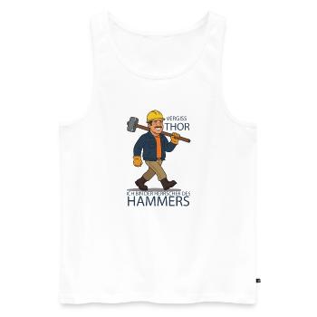 Hammerherrscher: Bauarbeiter Humor - Männer Premium Bio Tank Top - Weiß - Vorne - Michal (187cm)