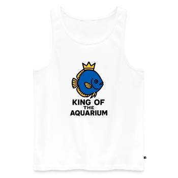 The King of the Aquarium Crowned Discus Fish - Men's Premium Organic Tank Top - white - Front - Michal (187cm)