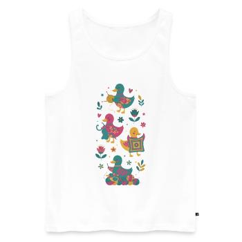 Lustige Enten für Häkelliebhaber und Garn - Männer Premium Bio Tank Top - Weiß - Vorne - Michal (187cm)