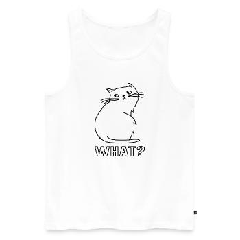 Niedliche Katze What - Männer Premium Bio Tank Top - Weiß - Vorne - Michal (187cm)