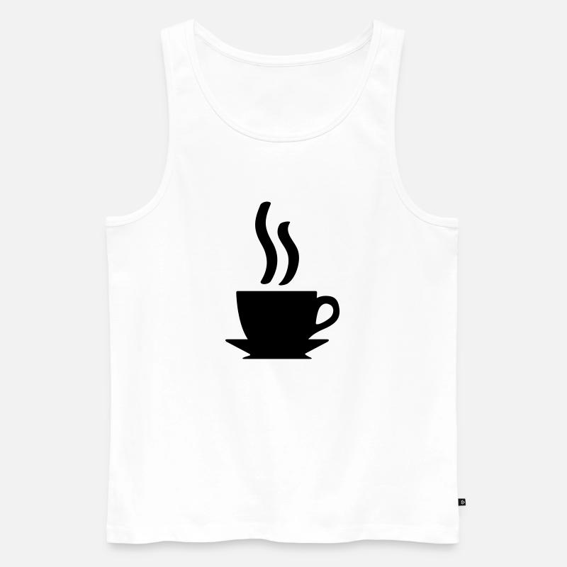 Kaffe oder Tee - Männer Premium Bio Tank Top - Weiß