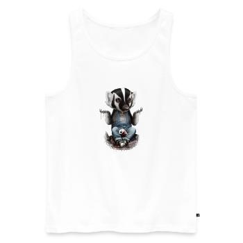 HONEY BADGER DONT CARE - Men's Premium Organic Tank Top - white - Front - AI Model Male 178 light (178cm)