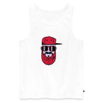 logo beard hiphop - Débardeur bio Premium Homme - blanc - Devant - Michal (187cm)