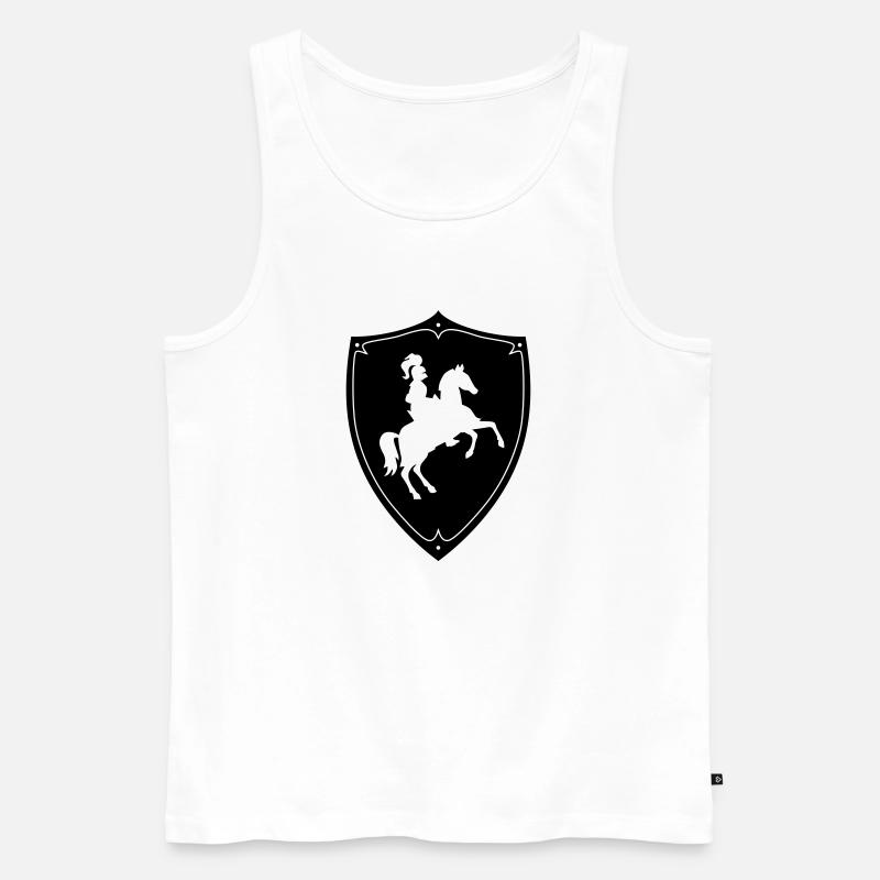 Ritter Schild - Männer Premium Bio Tank Top - Weiß