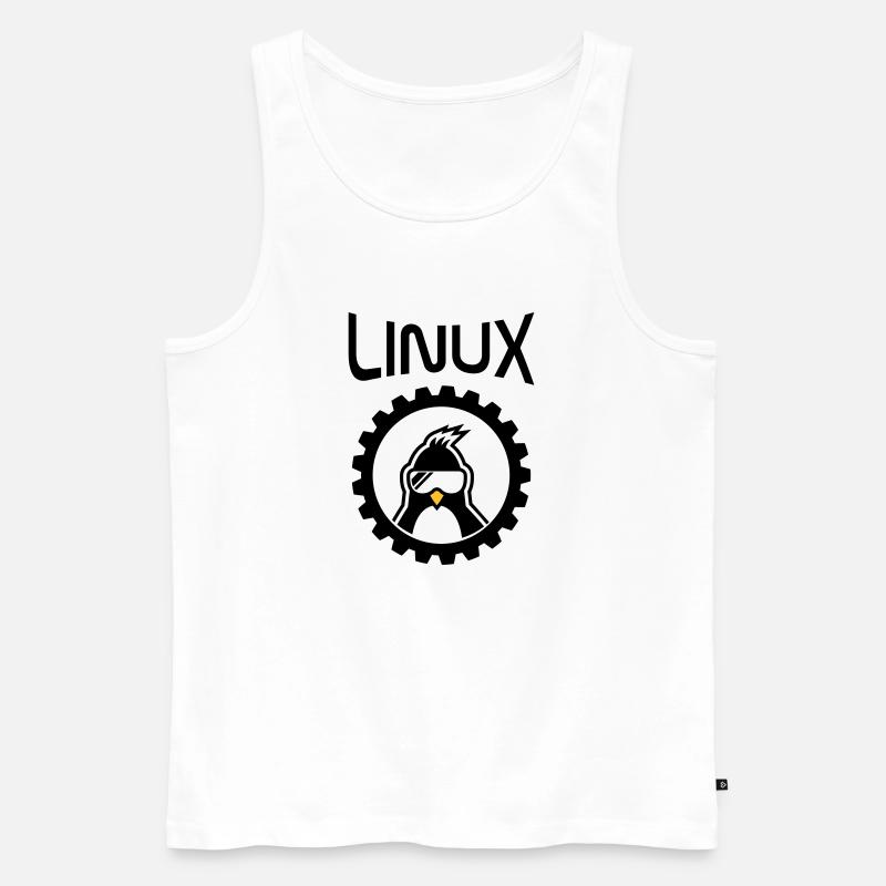 roue linux - Débardeur bio Premium Homme - blanc