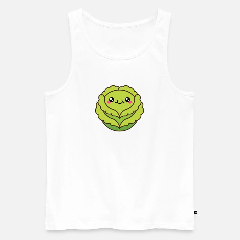 Niedlicher Kohl oder Salatkopf - Männer Premium Bio Tank Top - Weiß