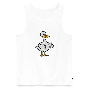 Gans - Männer Premium Bio Tank Top - Weiß - Vorne - Michal (187cm)