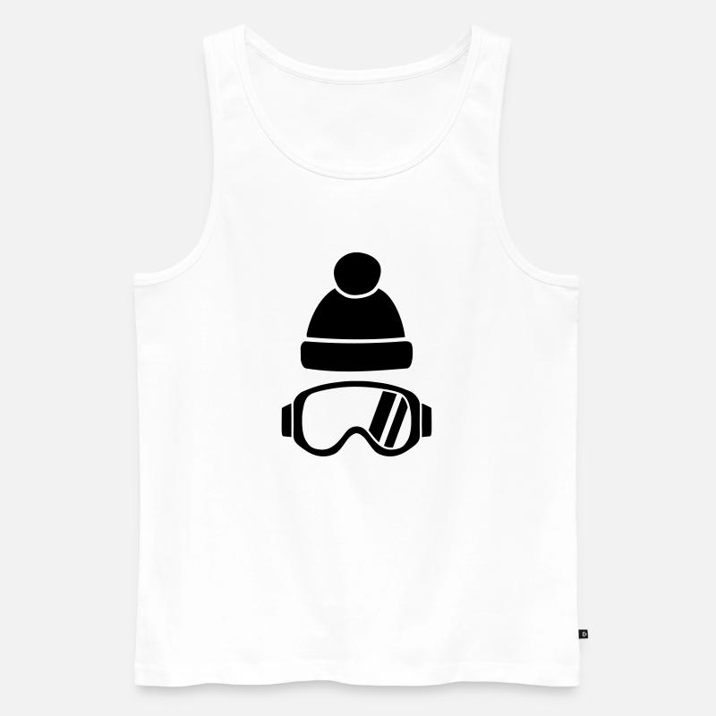 Skibrille - Männer Premium Bio Tank Top - Weiß