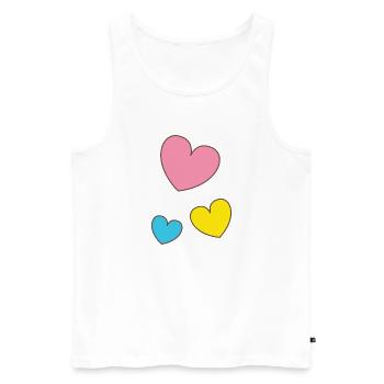 Hearts, Color, Love, Herz, Herzen, Romance - Débardeur bio Premium Homme - blanc - Devant - Michal (187cm)