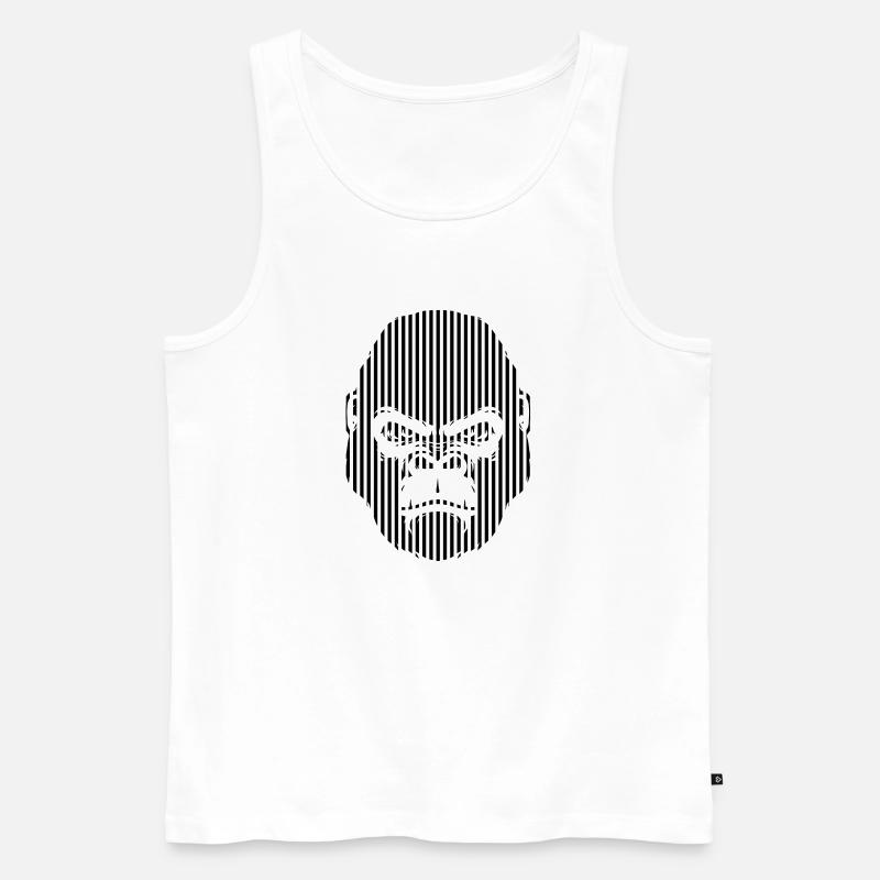 Gorilla Face Grafik - Männer Premium Bio Tank Top - Weiß