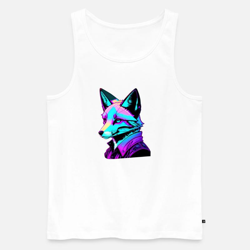 Fuchs Design Future Space bunt - Männer Premium Bio Tank Top - Weiß