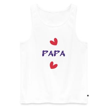 PAPA. VATERTAG. ALLES GUTE ZUM GEBURTSTAG, PAPA. ALLES GUTE ZUM GEBURTSTAG! - Männer Premium Bio Tank Top - Weiß - Vorne - AI Model Male 178 light (178cm)