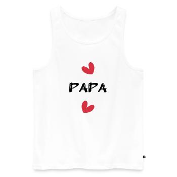 DAD. FATHER's DAY. HAPPY BIRTHDAY DAD. FEAST. HEART - Men's Premium Organic Tank Top - white - Front - AI Model Male 178 light (178cm)