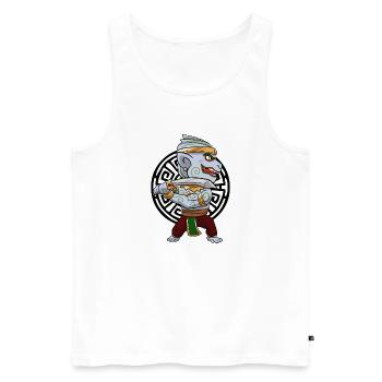 Temple du Cambodge Khmer Vintage drapeau je cadeau - Débardeur bio Premium Homme - blanc - Devant - Michal (187cm)