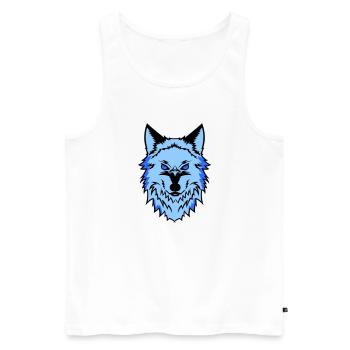 wolf - Männer Premium Bio Tank Top - Weiß - Vorne - AI Model Male 178 light (178cm)
