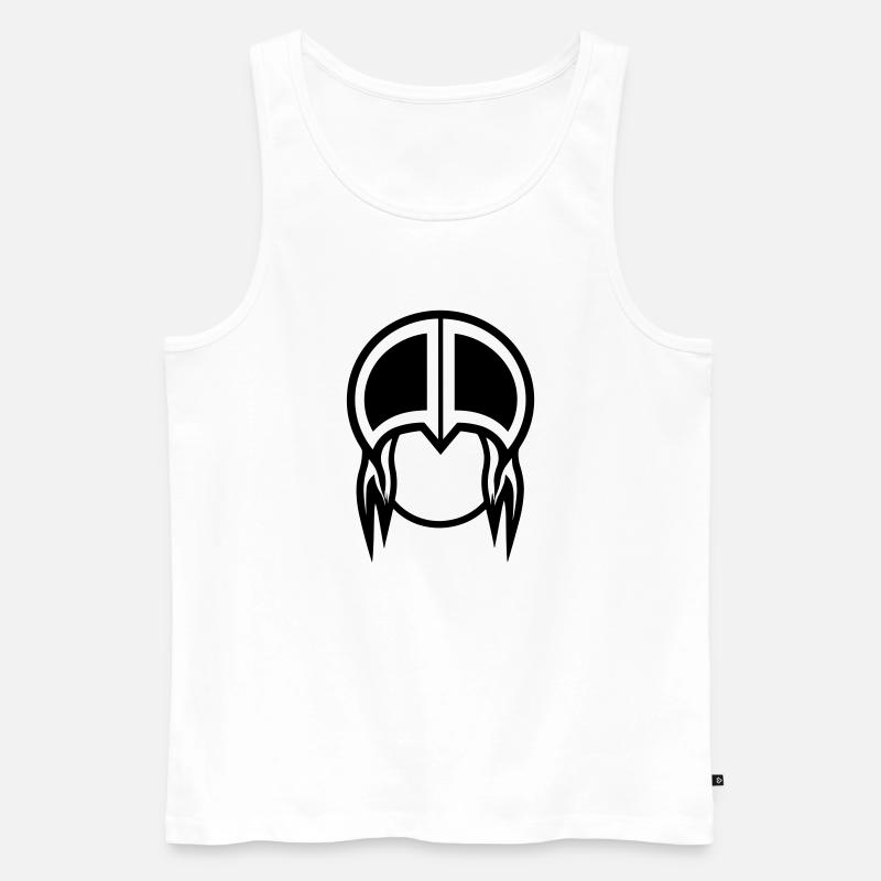 Wikingerhelm Krieger - Männer Premium Bio Tank Top - Weiß