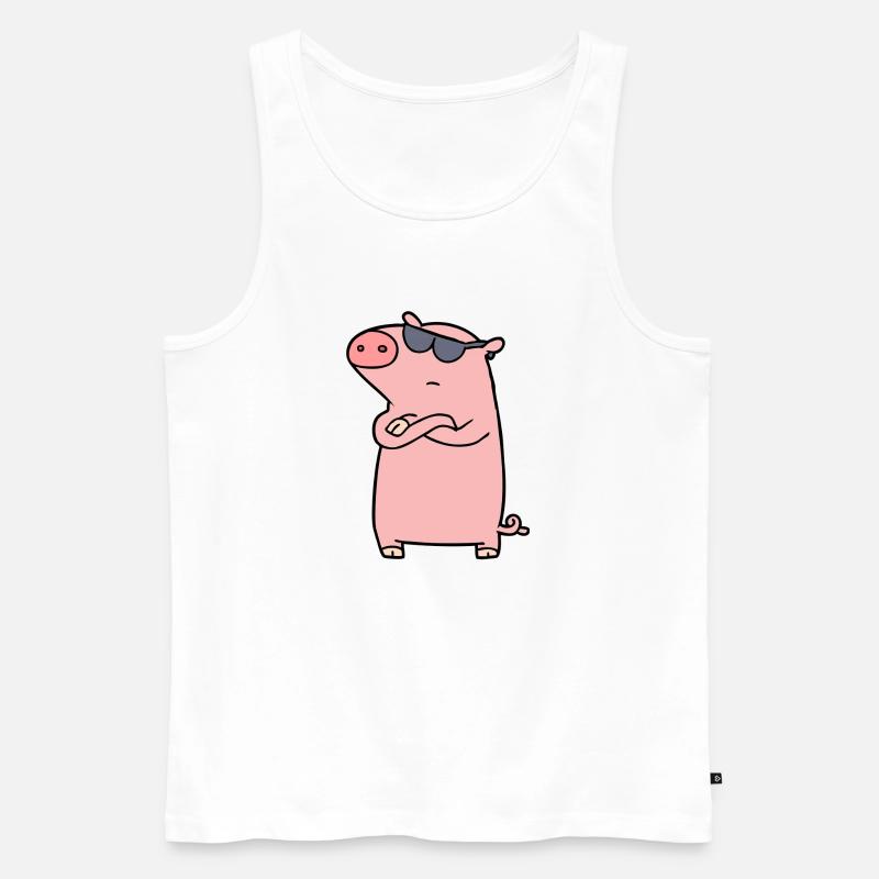 Cooles Schwein - Männer Premium Bio Tank Top - Weiß