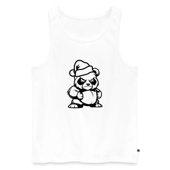 Panda Bear Christmas Comic - Men's Premium Organic Tank Top - white - Front - Michal (187cm)