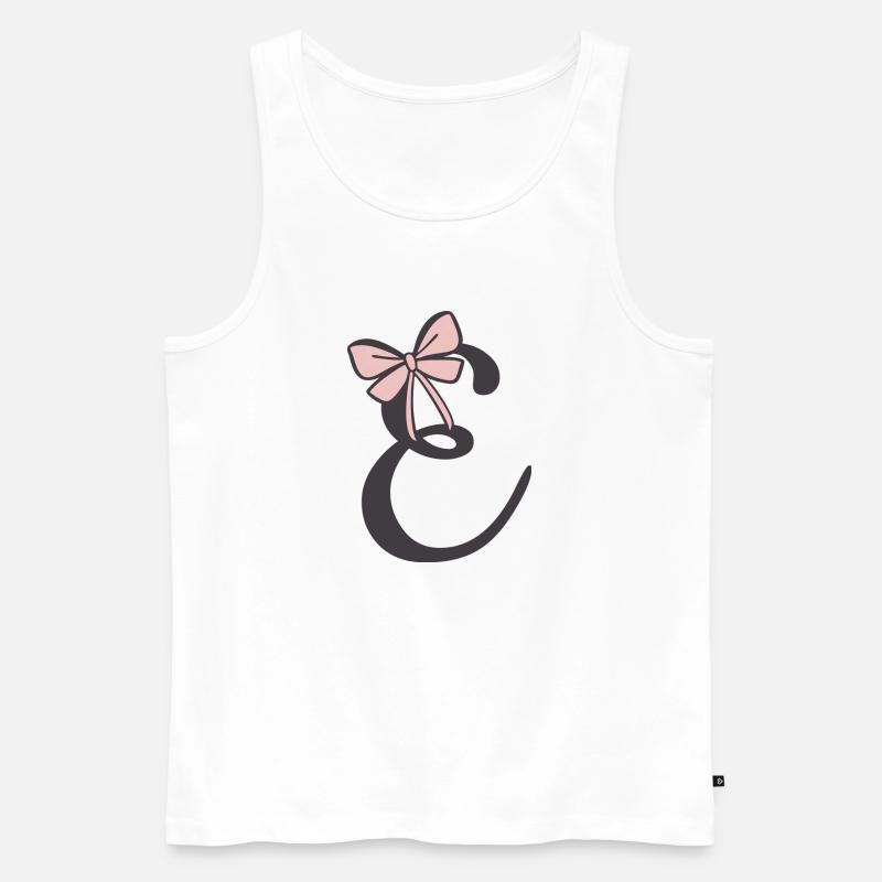 Anfangsbuchstabe E Schleifchen - Männer Premium Bio Tank Top - Weiß