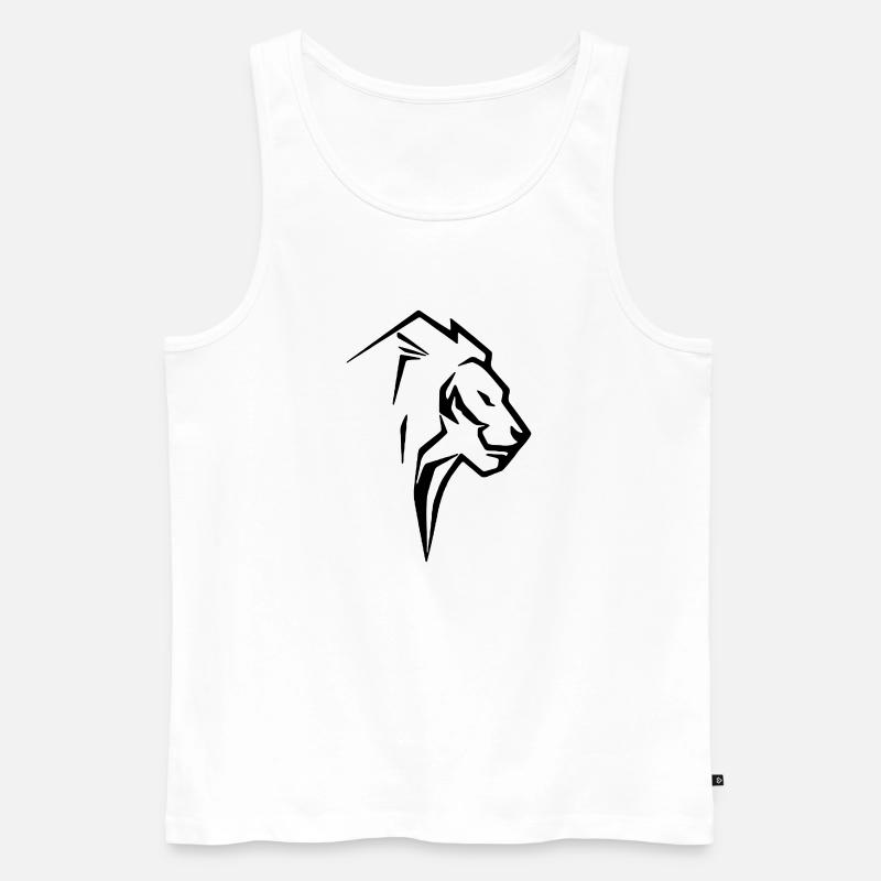 Löwe - Männer Premium Bio Tank Top - Weiß