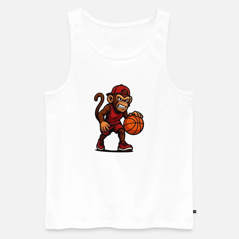 affe comic basketball - Männer Premium Bio Tank Top - Weiß