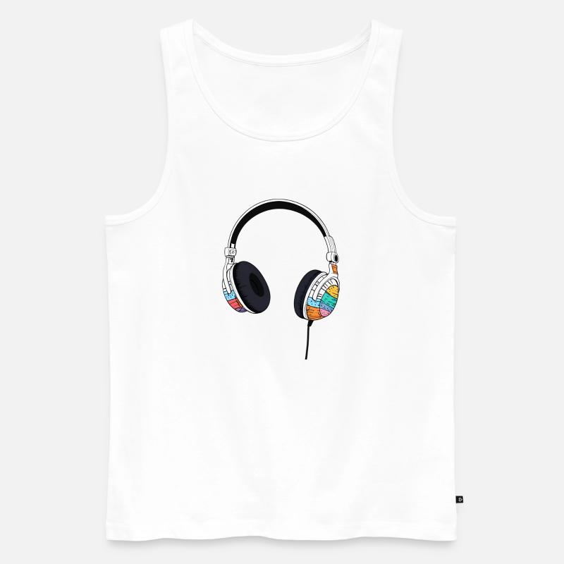 Kophörer Headset Comic Style - Männer Premium Bio Tank Top - Weiß