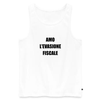 I love tax evasion - Men's Premium Organic Tank Top - white - Front - Michal (187cm)