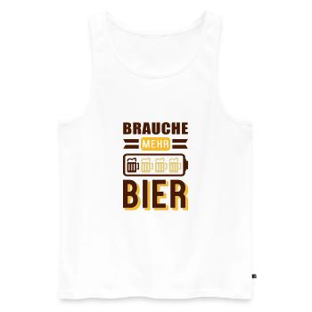 Mehr Bier (Akku) - Männer Premium Bio Tank Top - Weiß - Vorne - Michal (187cm)