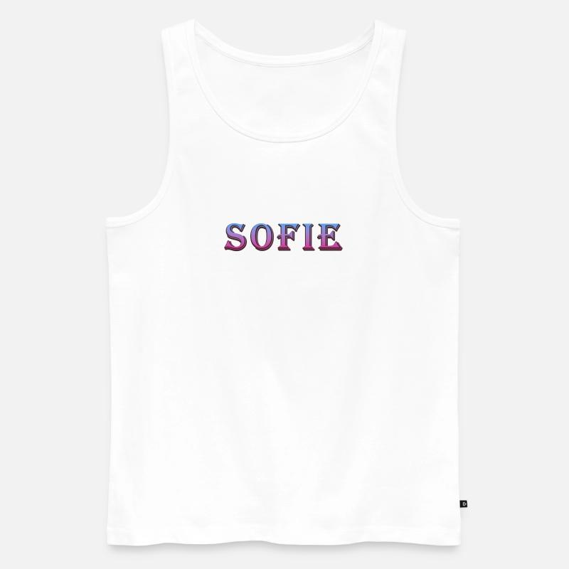Farbenfroher 3D-Text mit Glitzereffekt - Männer Premium Bio Tank Top - Weiß