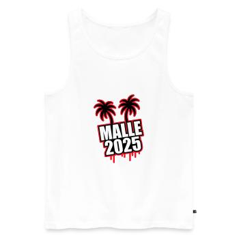 Malle 2025 Schrift - Männer Premium Bio Tank Top - Weiß - Vorne - Michal (187cm)