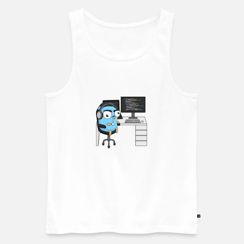 Codage Gopher - Débardeur bio Premium Homme - blanc